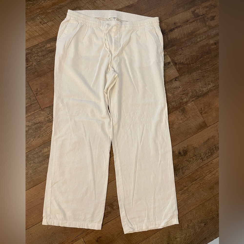 NWOT Old Navy White Linen Pant. XL Tall.
